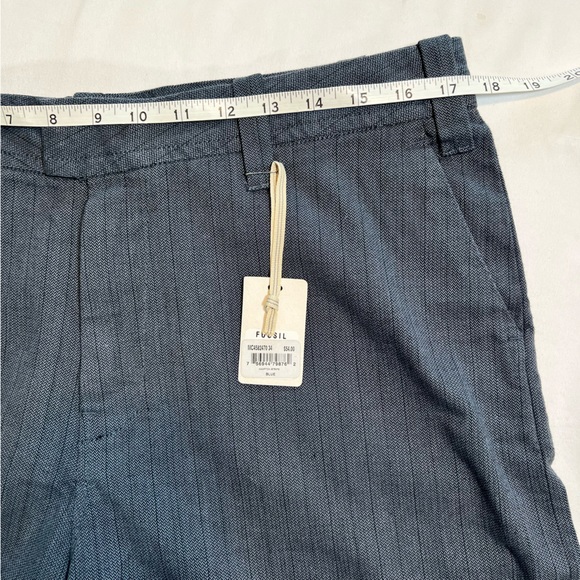 NEW NWT Fossil 54 Hampton Stripe Blue Cotton Shorts Size 34 - Picture 7 of 8